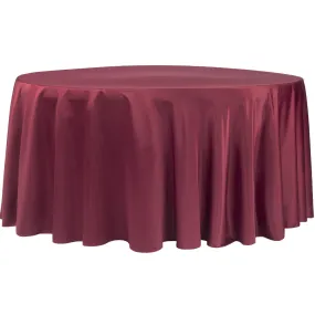 Round 108" Lamour Satin Tablecloth - Burgundy