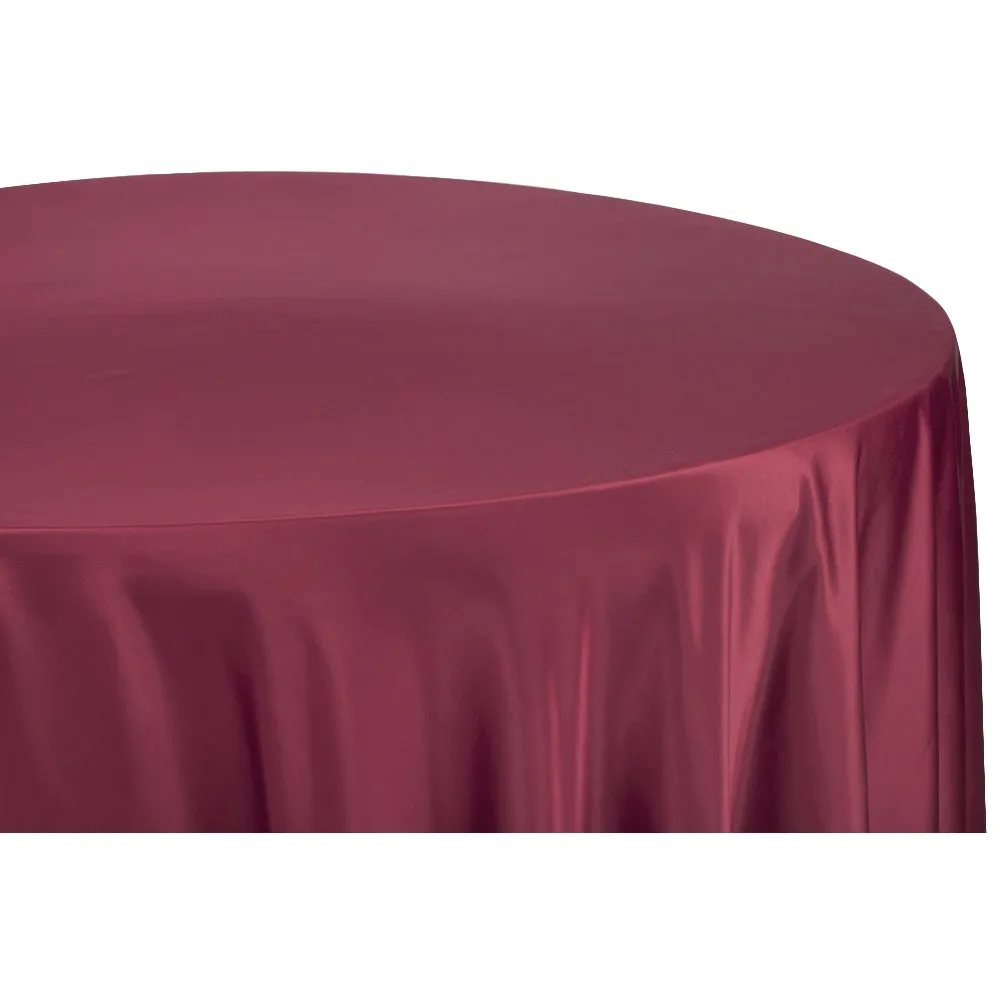 Round 108" Lamour Satin Tablecloth - Burgundy