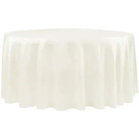 Round 108" Lamour Satin Tablecloth - Ivory