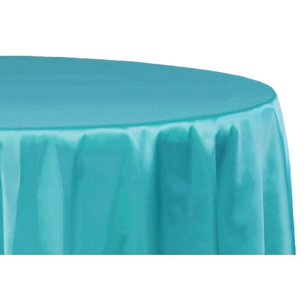 Satin 132" Round Tablecloth - Dark Turquoise