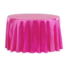 Satin 132" Round Tablecloth - Fuchsia