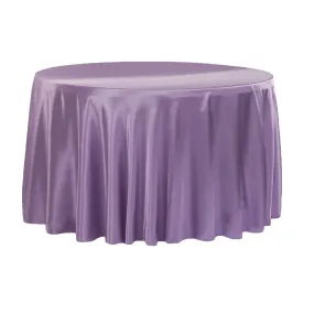 Satin 132" Round Tablecloth - Victorian Lilac/Wisteria