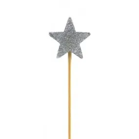 Silver Glitter Star Candle