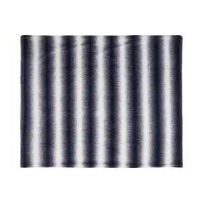 Tuscan Faux Fur Throw Blanket, Black with White Stripes