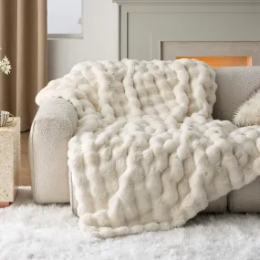 Ultra-Plush Bubble Faux Fur Blanket