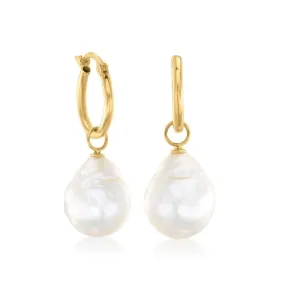 Versatile Drop Shaped Pearl Hoop Earrings